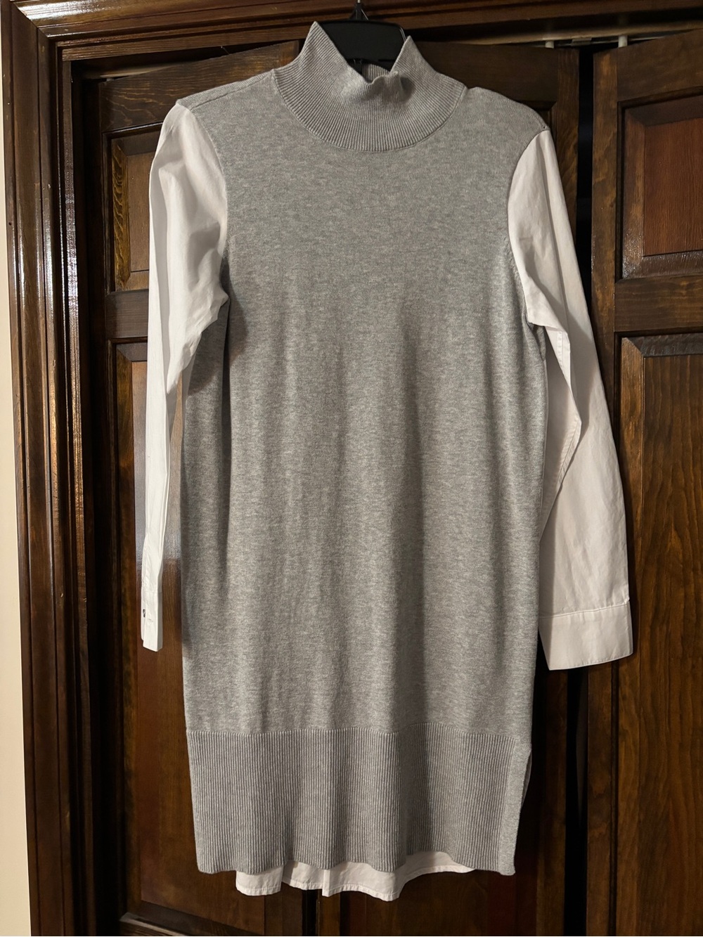 Vince Camuto Light Gray Ribbed Knit Sweater Dress/Tunic